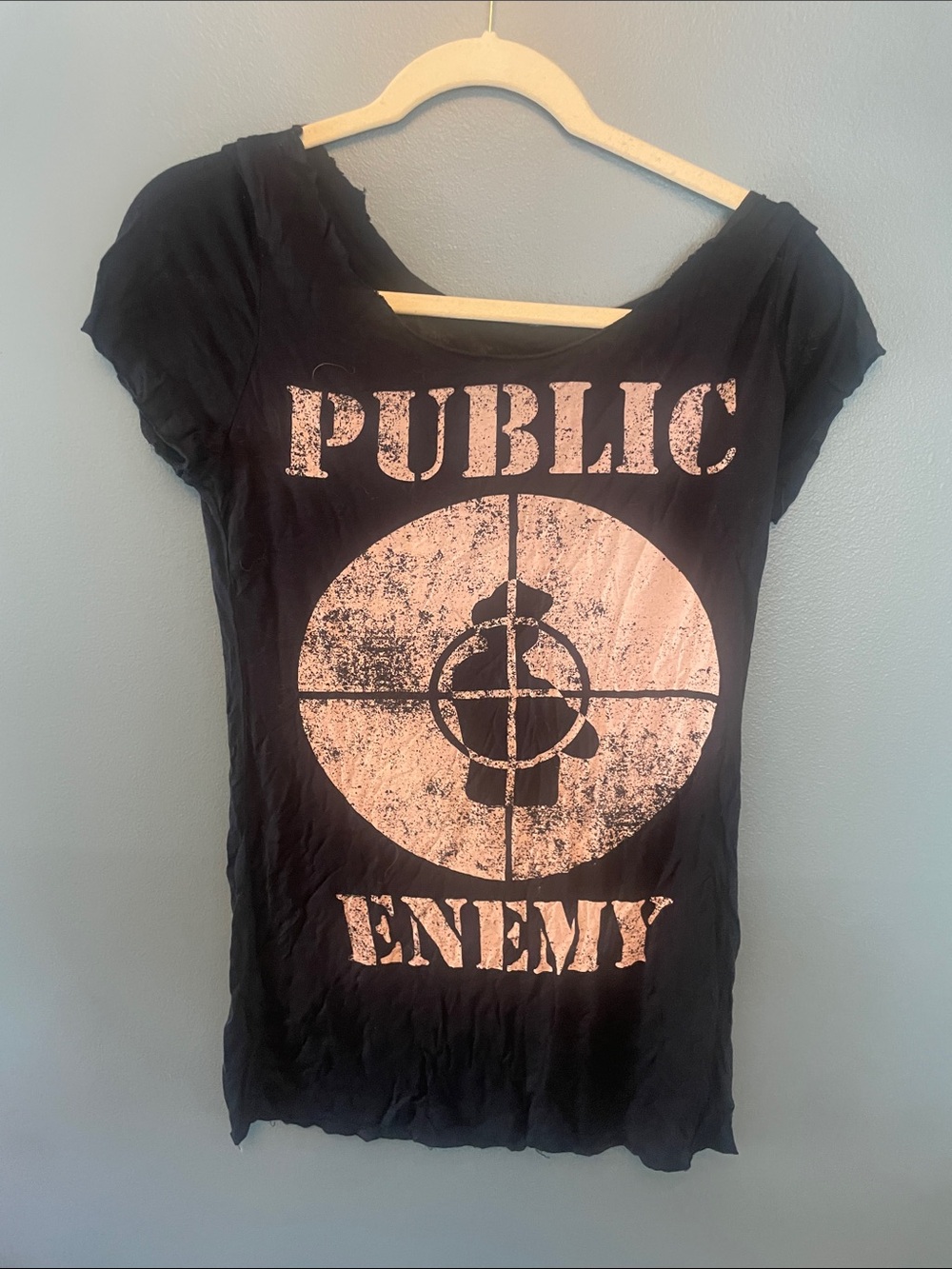 Black Public Enemy Graphic Tee - Women's Top